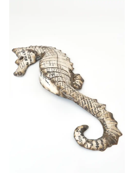 Caballito de mar de metal reciclado para pared