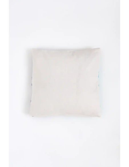  cojín bordado algas azul