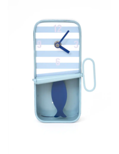 Reloj lata de sardinas azul cielo grande 