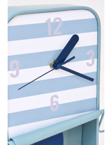  Reloj pequeño lata de sardinas azul claro 