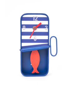 Reloj azul marino lata de sardinas pequeño 