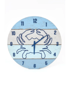 Reloj en madera con cangrejo 
