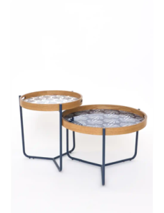 Mesa blanca esmaltado con bandeja 