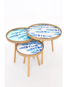 Mesa esmaltada de madera alta  2