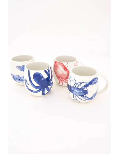  taza porcelana peces