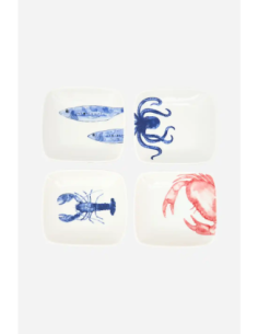 set de platos aperitivo porcelana 
