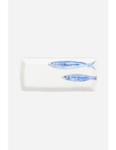 Plato rectangular peces porcelana 