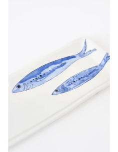 Plato rectangular peces porcelana  2