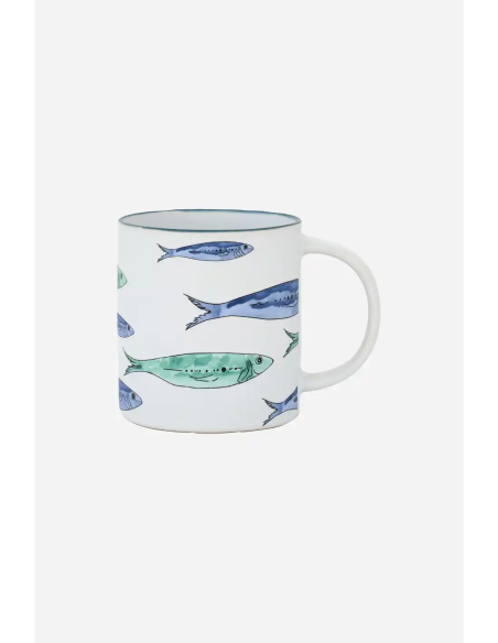 Mug de gres banco de peces 