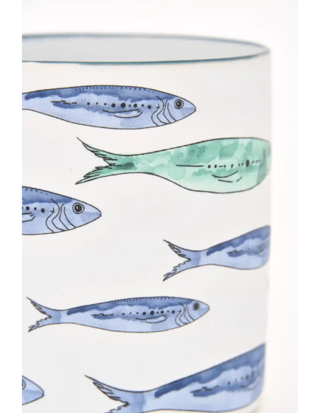  Mug de gres banco de peces 