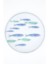 plato grande gres banco de peces 