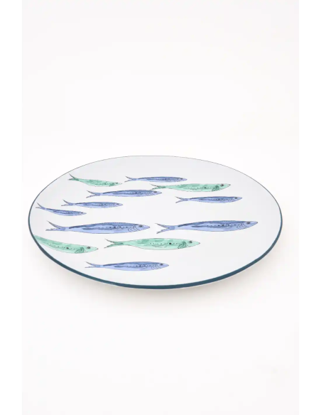  plato grande gres banco de peces 