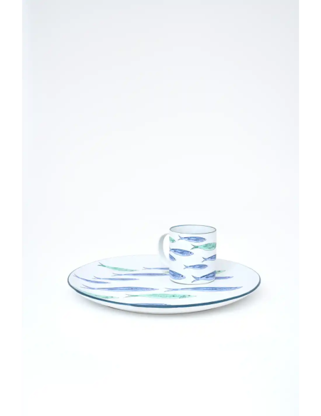  plato grande gres banco de peces 