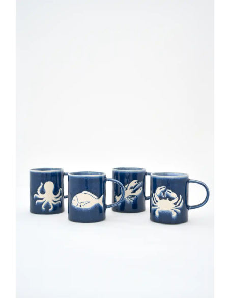  taza cangrejo en gres 