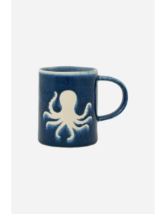 taza cerámica gres pulpo 