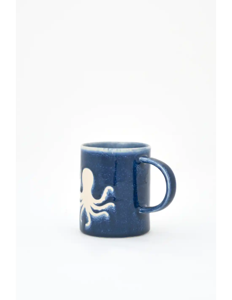  taza cerámica gres pulpo 