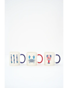 Taza desayuno peces con asa azul 2