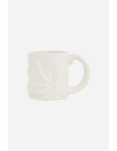 taza gres relieve pulpo 