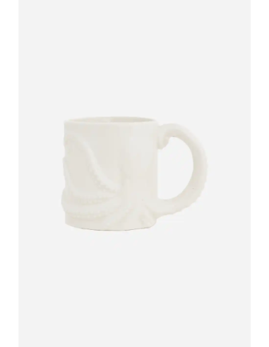 taza gres relieve pulpo 