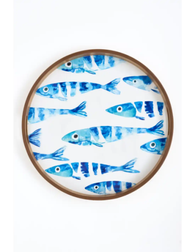 bandeja grande peces acuarela 