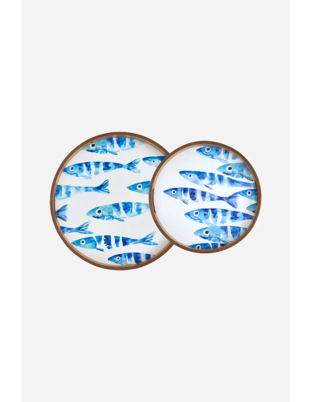 bandeja pequeña peces acuarela