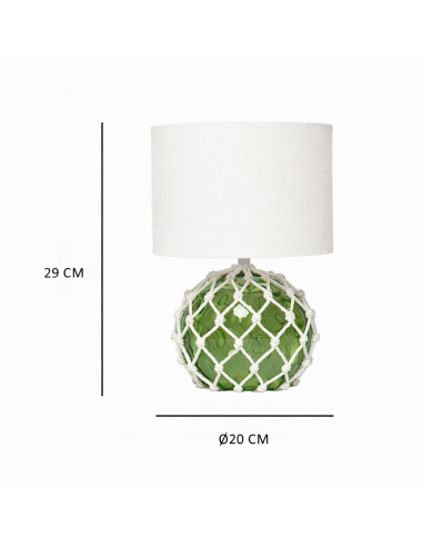 Lámpara de Mesa con Diseño de Boya en Cristal - Verde