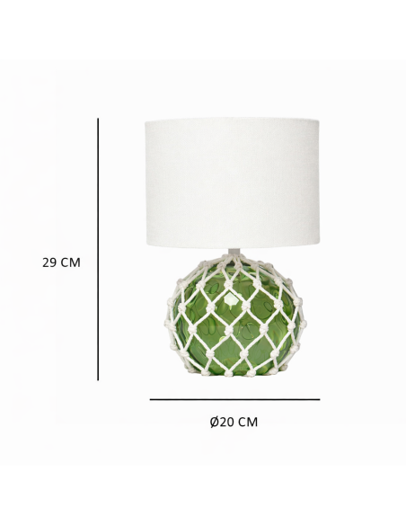 Lámpara de Mesa con Diseño de Boya en Cristal - Verde