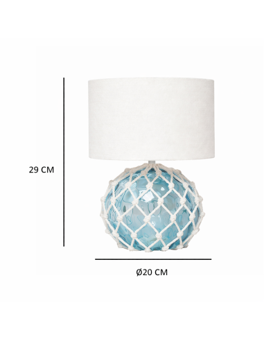 Lámpara de Mesa con Diseño de Boya en Cristal - Azul