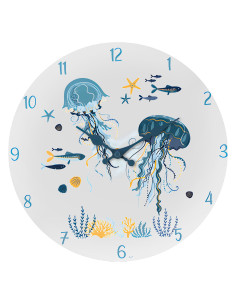 Reloj de pared medusas marinas