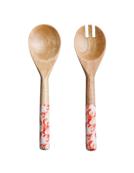 cubiertos para servir langosta roja 