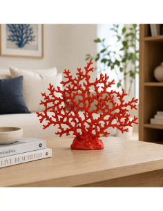 Coral rojo marino decorativo de resina 2