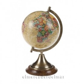 Globo terrestre mapamundi sobre peana