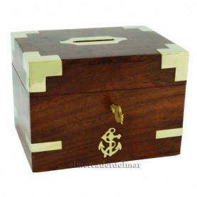 Hucha náutica cofre de madera