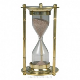 Comprar Reloj de arena náutico, temporizador de arena, 5 minutos, soporte de  reloj de arena de latón vintage, reloj de arena de metal, 5 minutos