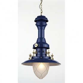 Lámpara pescador náutica con herrajes pintada