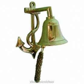 Campana náutica de barco con ancla