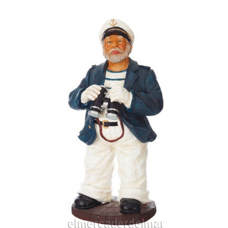 Figura marina de capitán con prismáticos