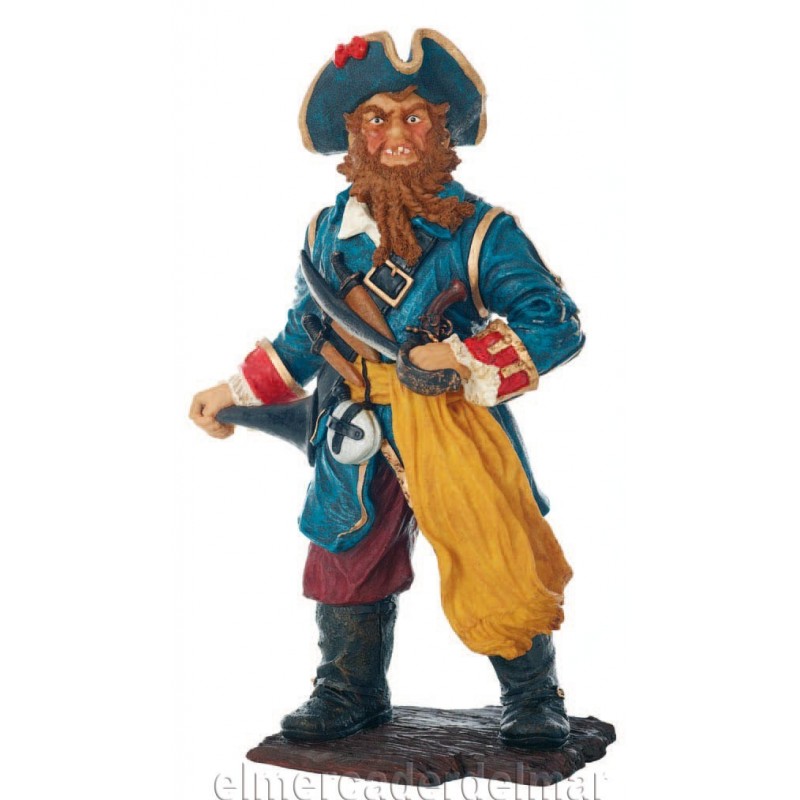Figura náutica de pirata de barba trenzada