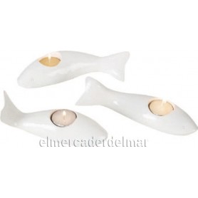 Portavela en forma de pez