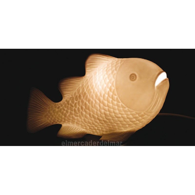 Lámpara marina de porcelana en forma de pez