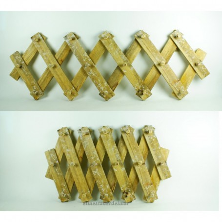 Colgador de madera rustica extensible