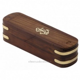 Estuche lápices náutico de madera y latón 2