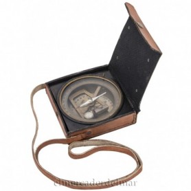 Brújula náutica estuche cuero