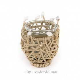 Porta velas náutico de mimbre