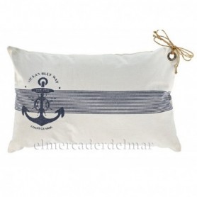 Cojín náutico a rayas con ancla