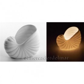 Portavelas náutico caracola del mar de porcelana