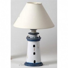 Lámpara faro marítimo con pantalla en madera
