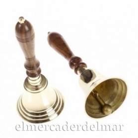 Campana náutica con mango en madera