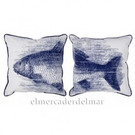 Cojines marineros con pez