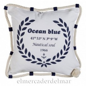 Cojín náutico con cordenadas